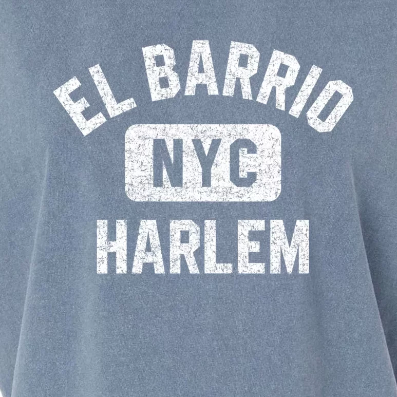 El Barrio Harlem Nyc Gym Style Distressed White Print Gift Garment-Dyed Women's Muscle Tee