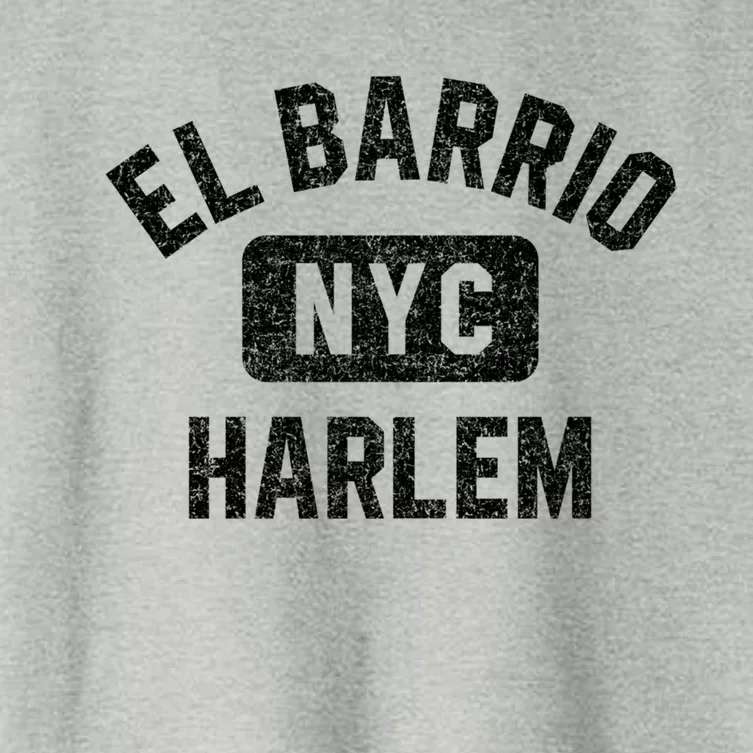 El Barrio Harlem Nyc Gym Style Distressed White Print Gift Women's Crop Top Tee