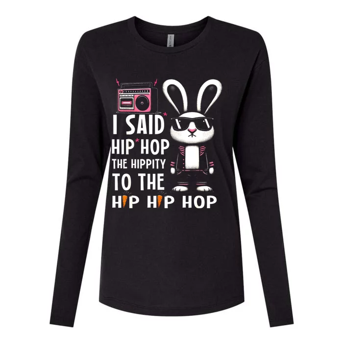 Easter Bunny Hip Hop Hippity Funny Women Womens Cotton Relaxed Long Sleeve T-Shirt