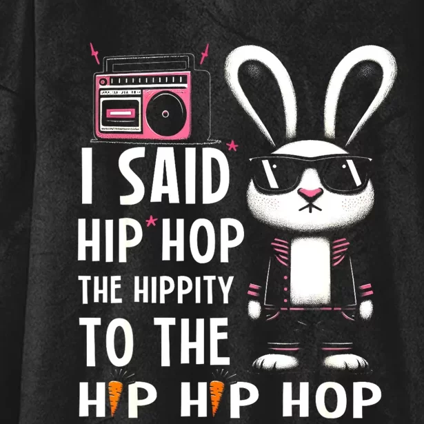 Easter Bunny Hip Hop Hippity Funny Women Hooded Wearable Blanket