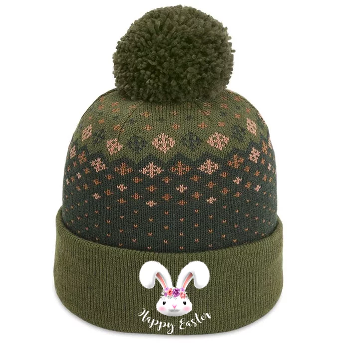 Easter Bunny Happy Eggs Hunt Rabbit Easter Day The Baniff Cuffed Pom Beanie