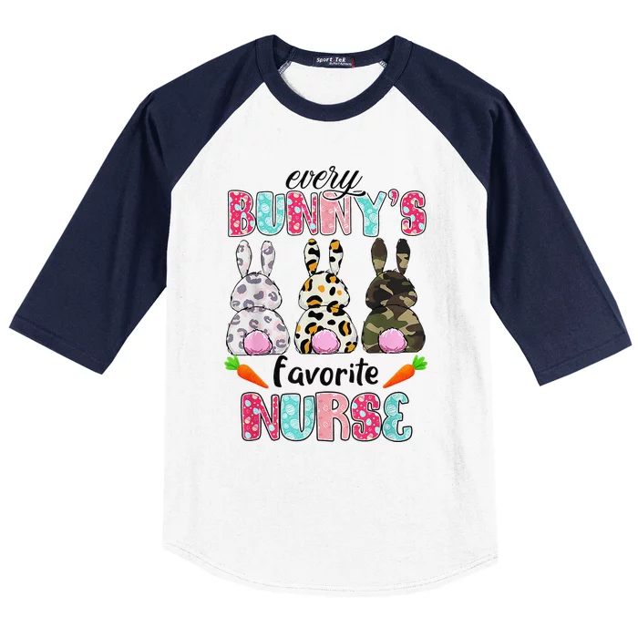 Every Bunnys Is Favorite Nurse Cute Bunnies Easter Baseball Sleeve Shirt