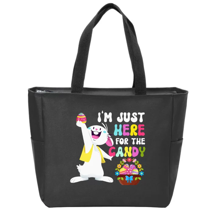 Easter Bunny IM Just Here For Easter Candy Zip Tote Bag