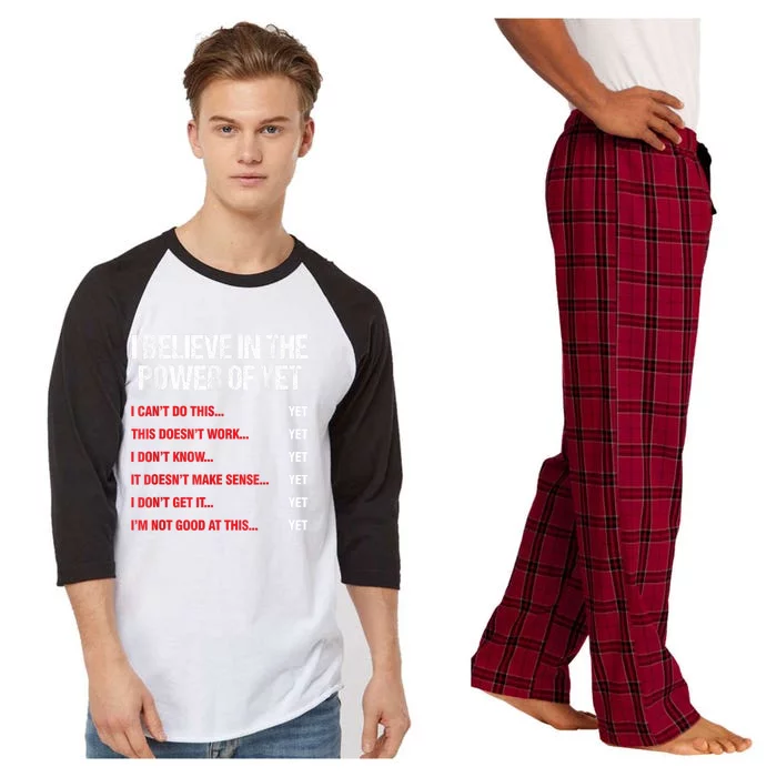 Encouragement Believe In The Power Of Yet Motivational Raglan Sleeve Pajama Set