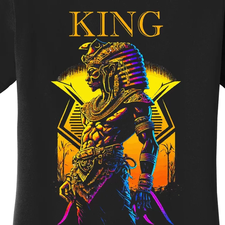 Egyptian Black King Pharaoh Ancient Egypt Couples Kemet Women's T-Shirt