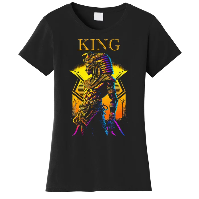 Egyptian Black King Pharaoh Ancient Egypt Couples Kemet Women's T-Shirt