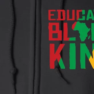 Educated Black King Full Zip Hoodie