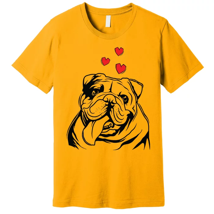 English Bulldog Love Cute Bully Dog Mom Funny Women Gift Premium T-Shirt