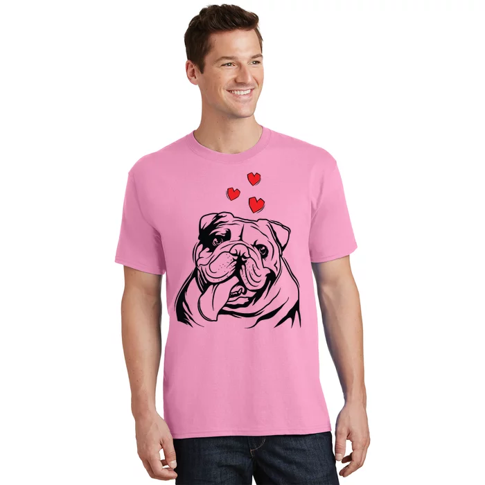 English Bulldog Love Cute Bully Dog Mom Funny Women Gift T-Shirt