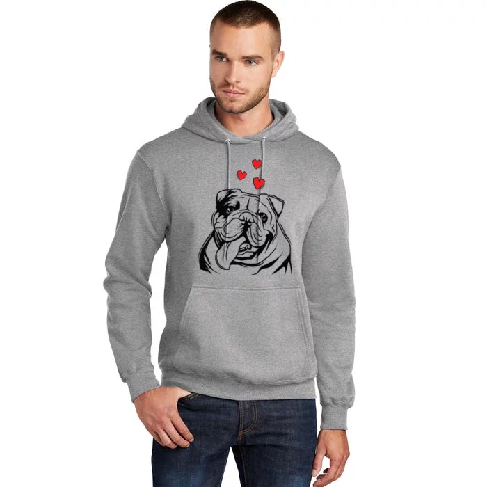 English Bulldog Love Cute Bully Dog Mom Funny Women Gift Tall Hoodie