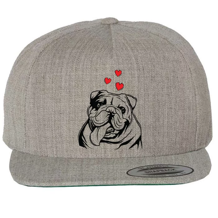 English Bulldog Love Cute Bully Dog Mom Funny Women Gift Wool Snapback Cap