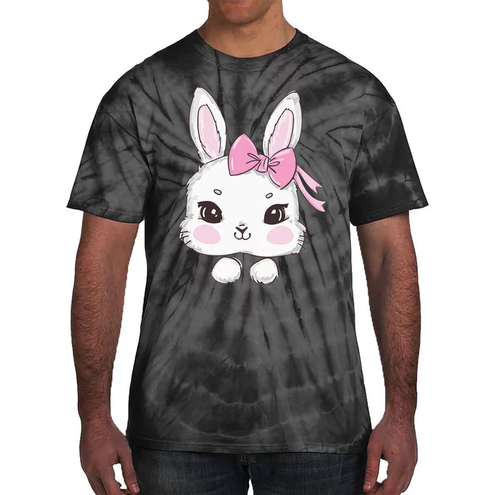 Easter Bunny  Ladies Easter eggs basket Tie-Dye T-Shirt