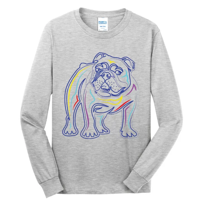 English Bulldog Lovers Line Drawing Artsy Bulldog Tall Long Sleeve T-Shirt