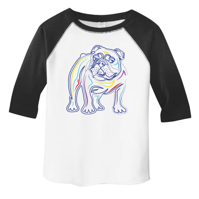 English Bulldog Lovers Line Drawing Artsy Bulldog Toddler Fine Jersey T-Shirt