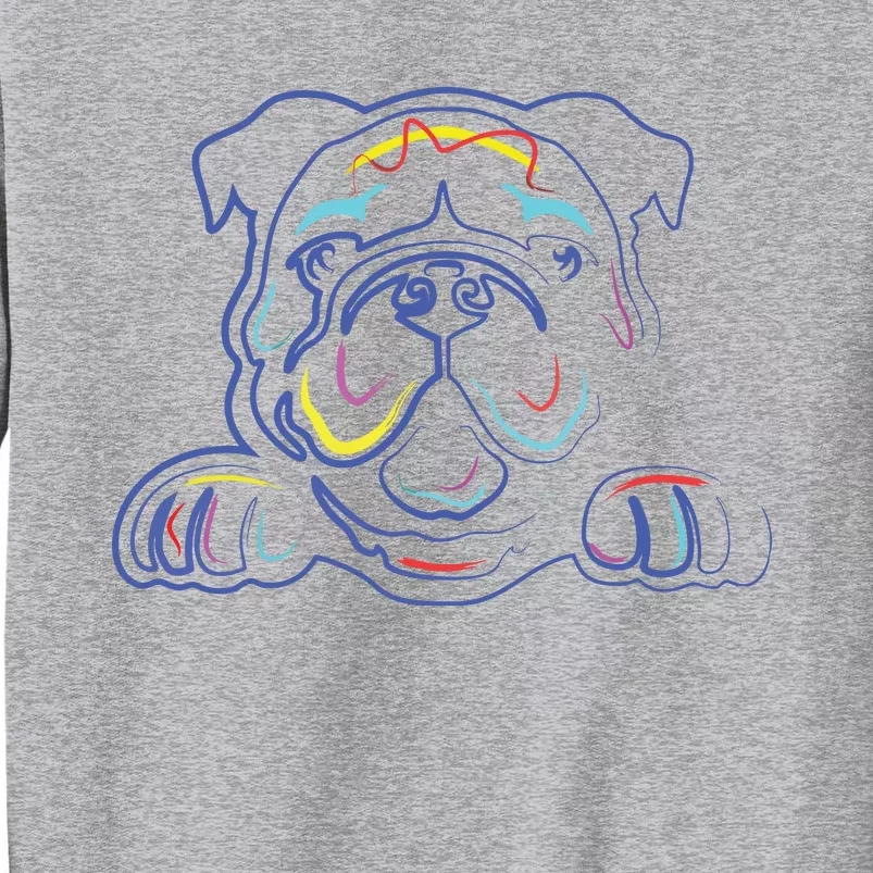 English Bulldog Lovers Line Drawing Artsy Bulldog Tall Sweatshirt