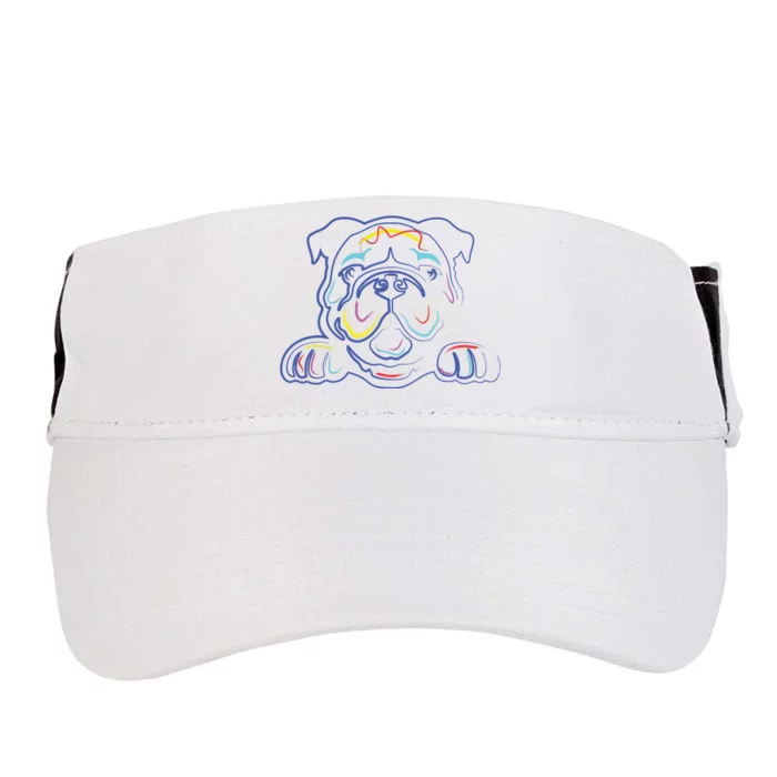 English Bulldog Lovers Line Drawing Artsy Bulldog Adult Drive Performance Visor