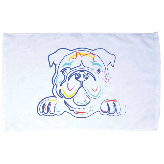 English Bulldog Lovers Line Drawing Artsy Bulldog Microfiber Hand Towel