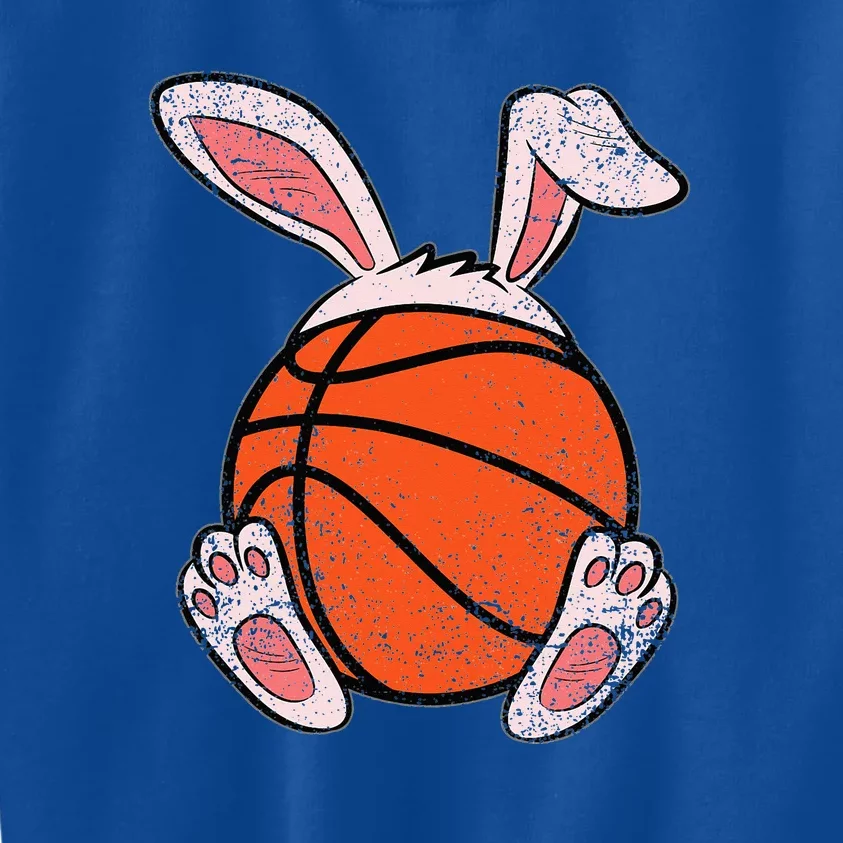 Easter Basketball Lover Bunny Ears Ball Cute Rabbit Sport Kids Sweatshirt