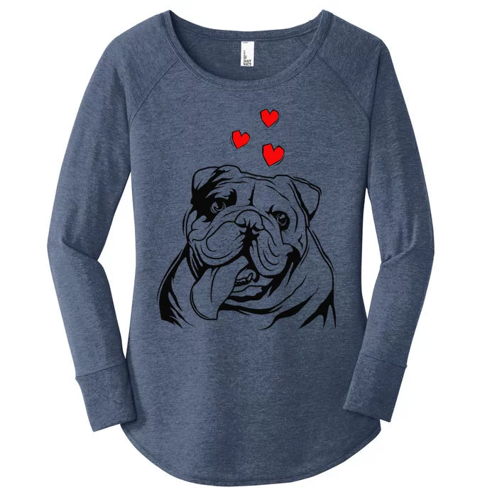 English Bulldog Love Cute Bully Dog Mom Funny Womens Gift Women's Perfect Tri Tunic Long Sleeve Shirt