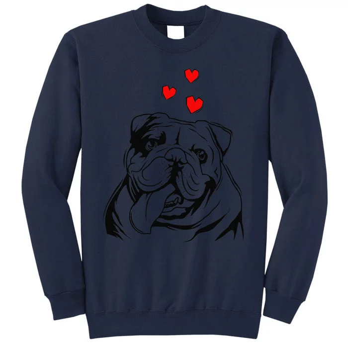 English Bulldog Love Cute Bully Dog Mom Funny Womens Gift Tall Sweatshirt