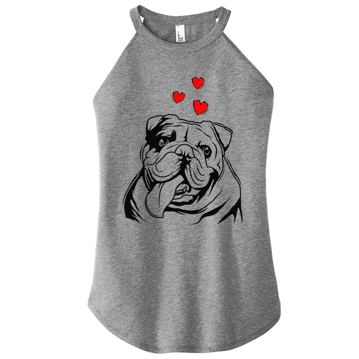 English Bulldog Love Cute Bully Dog Mom Funny Womens Gift Women’s Perfect Tri Rocker Tank