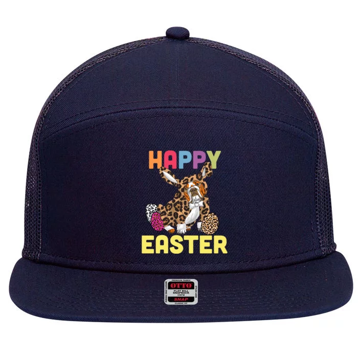 Easter Bunny Leopard Bulldog Palm Sunday Cool Gift 7 Panel Mesh Trucker Snapback Hat