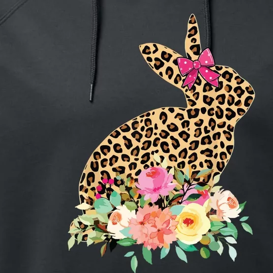 Easter Bunny Leopard Print Women Happy Easter Day Performance Fleece Hoodie