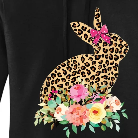 Easter Bunny Leopard Print Women Happy Easter Day Women's Pullover Hoodie