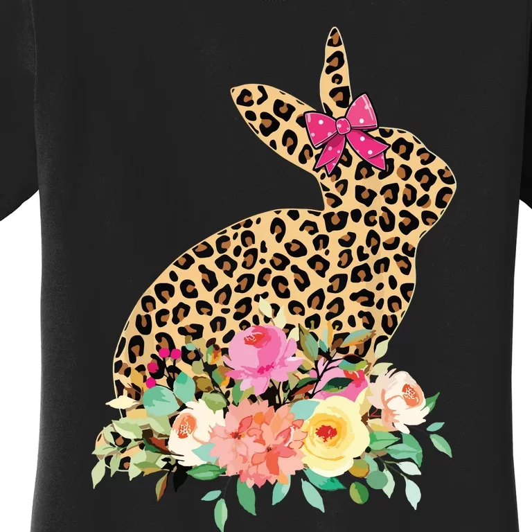 Easter Bunny Leopard Print Women Happy Easter Day Women's T-Shirt