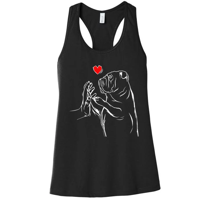 English Bulldog Love Cute Bully Dog Mom Funny Gift Women's Racerback Tank