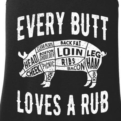 Every Butt Loves A Rub Funny BBQ Meat Smoker Barbecue Ladies Essential Tank