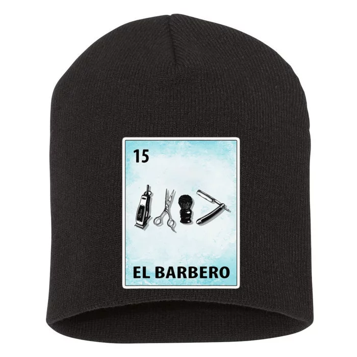 El Barbero Mexican Barber Cards Short Acrylic Beanie