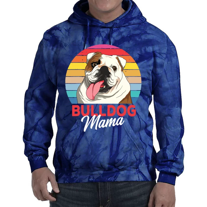 English Bulldog Mama Mom Women Tie Dye Hoodie