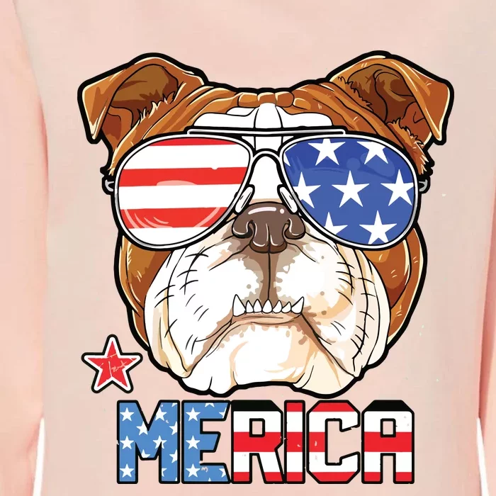 English Bulldog Merica 4th Of July T Boy Dog Puppy Womens California Wash Sweatshirt