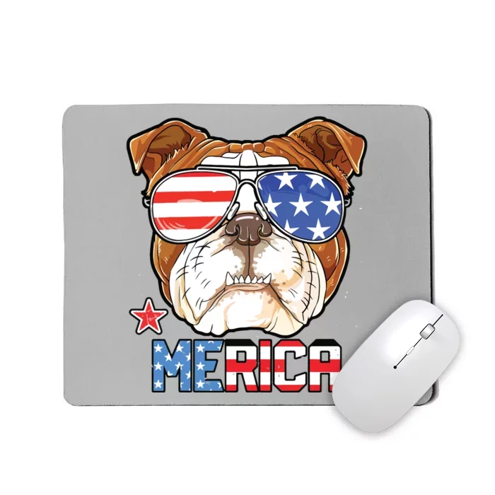 English Bulldog Merica 4th Of July T Boy Dog Puppy Mousepad