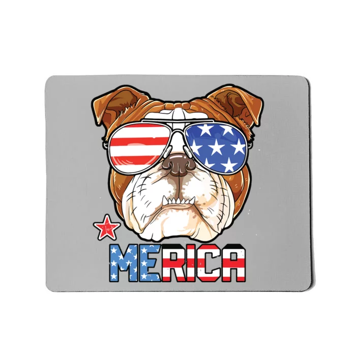 English Bulldog Merica 4th Of July T Boy Dog Puppy Mousepad