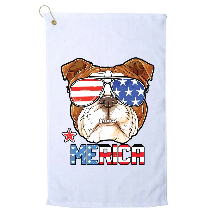 English Bulldog Merica 4th Of July T Boy Dog Puppy Platinum Collection Golf Towel