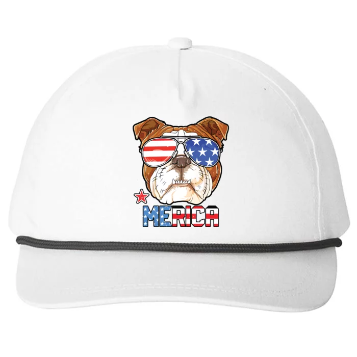 English Bulldog Merica 4th Of July T Boy Dog Puppy Snapback Five-Panel Rope Hat