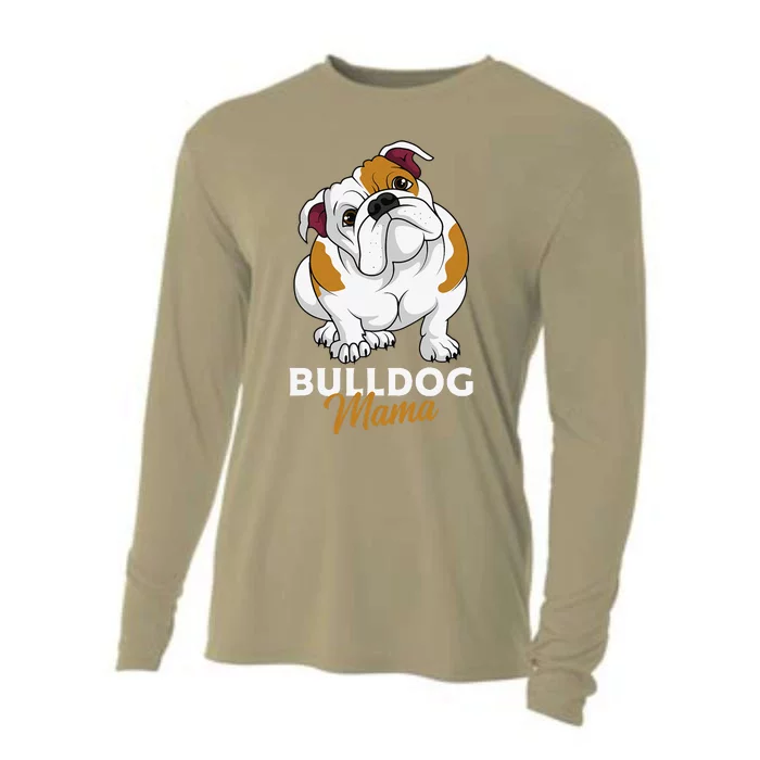 English Bulldog Mama Cute Bully Dog Mom Funny Womens Gift Cooling Performance Long Sleeve Crew