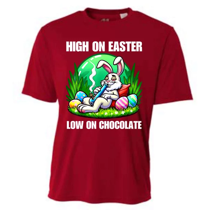 Easter Bunny Marijuana Cannabis Weed Funny 420 Humor Gift Cooling Performance Crew T-Shirt