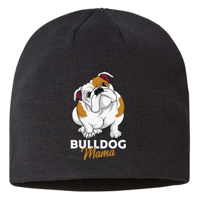 English Bulldog Mama Cute Bully Dog Mom Funny 8 1/2in Sustainable Knit Beanie