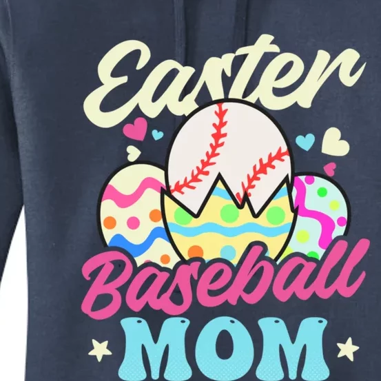 Easter Baseball Mom Design Easter Baseball Gift Women's Pullover Hoodie