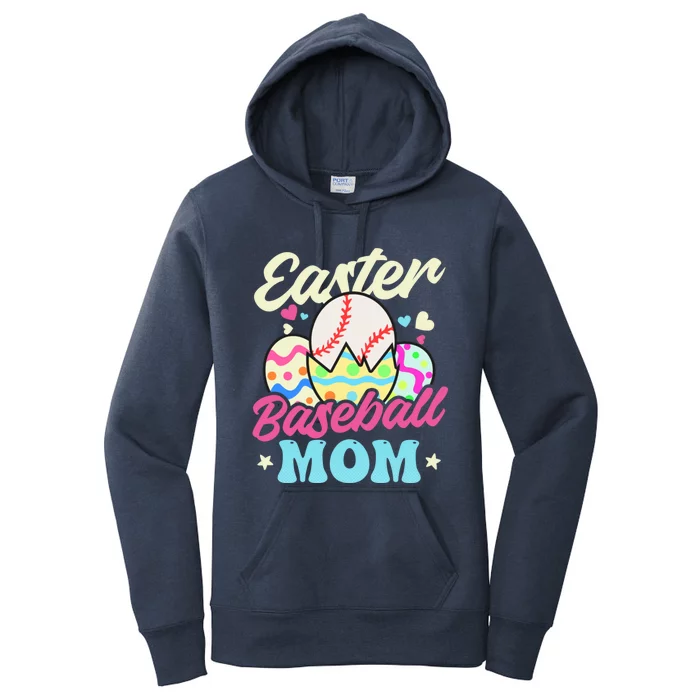 Easter Baseball Mom Design Easter Baseball Gift Women's Pullover Hoodie