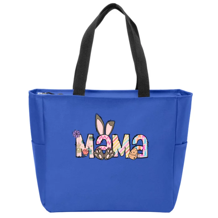 Easter Bunny Mama Easter Matching Family Easter Gift Mom Gift Zip Tote Bag