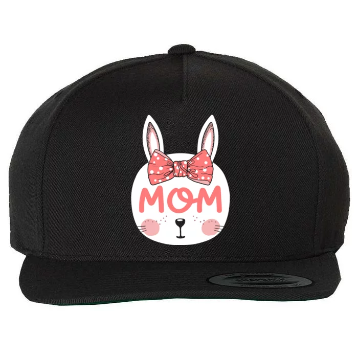 Easter Bunny Mom Matching Family Pink Easter Sunday Gift Wool Snapback Cap