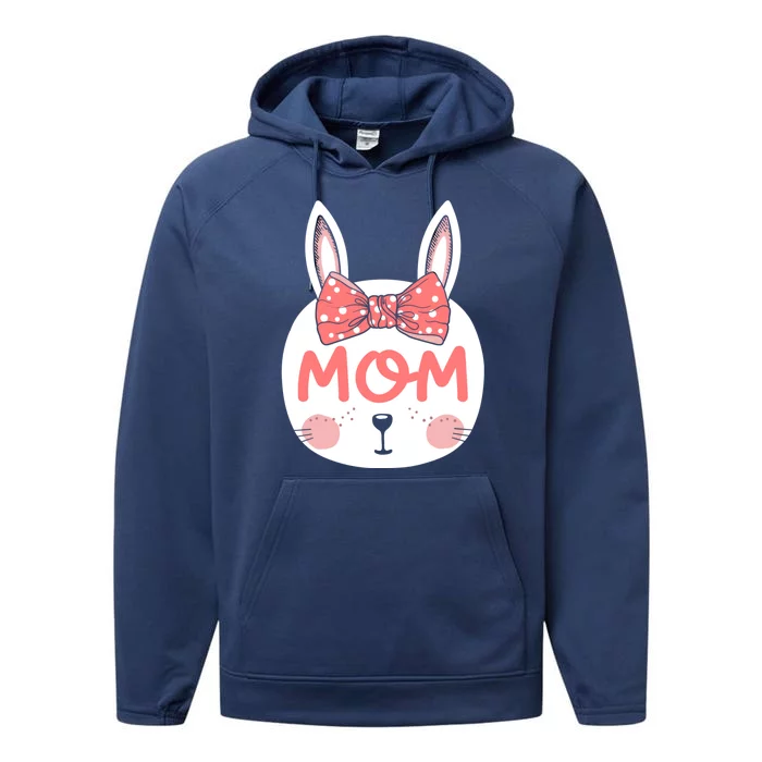 Easter Bunny Mom Matching Family Pink Easter Sunday Gift Performance Fleece Hoodie