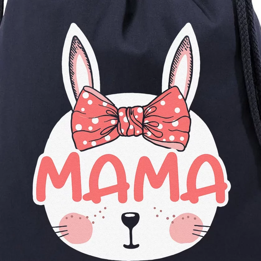 Easter Bunny Mama Matching Family Pink Easter Sunday Drawstring Bag