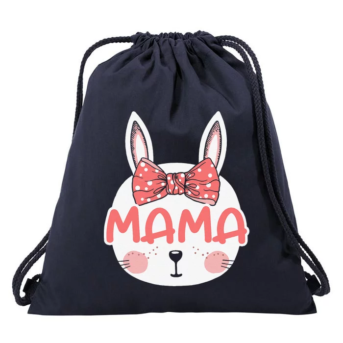 Easter Bunny Mama Matching Family Pink Easter Sunday Drawstring Bag