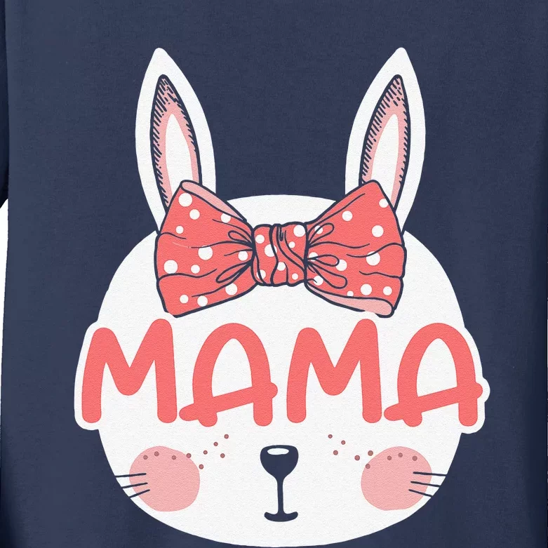 Easter Bunny Mama Matching Family Pink Easter Sunday Kids Long Sleeve Shirt