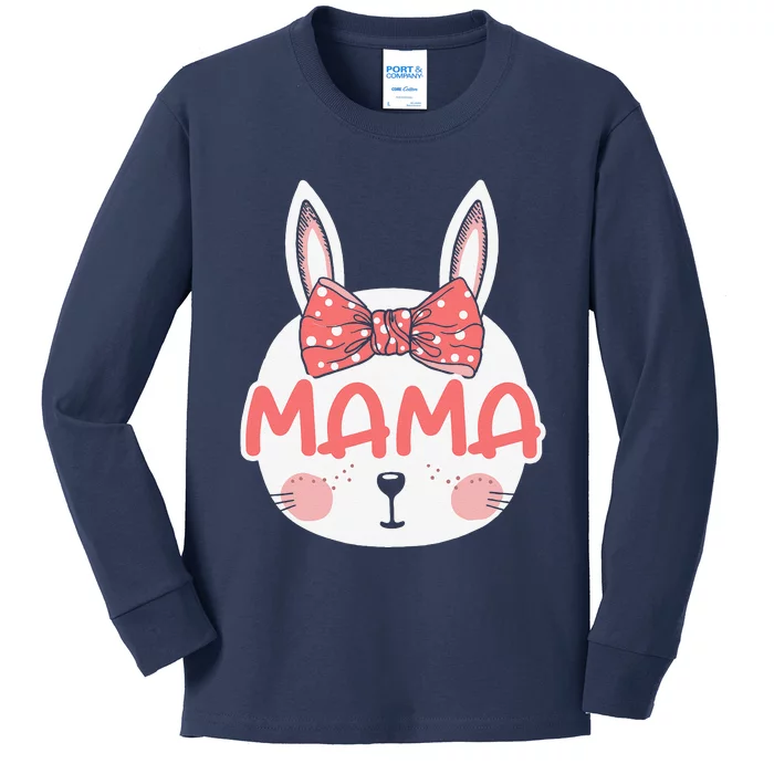 Easter Bunny Mama Matching Family Pink Easter Sunday Kids Long Sleeve Shirt